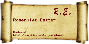 Rosenblat Eszter névjegykártya